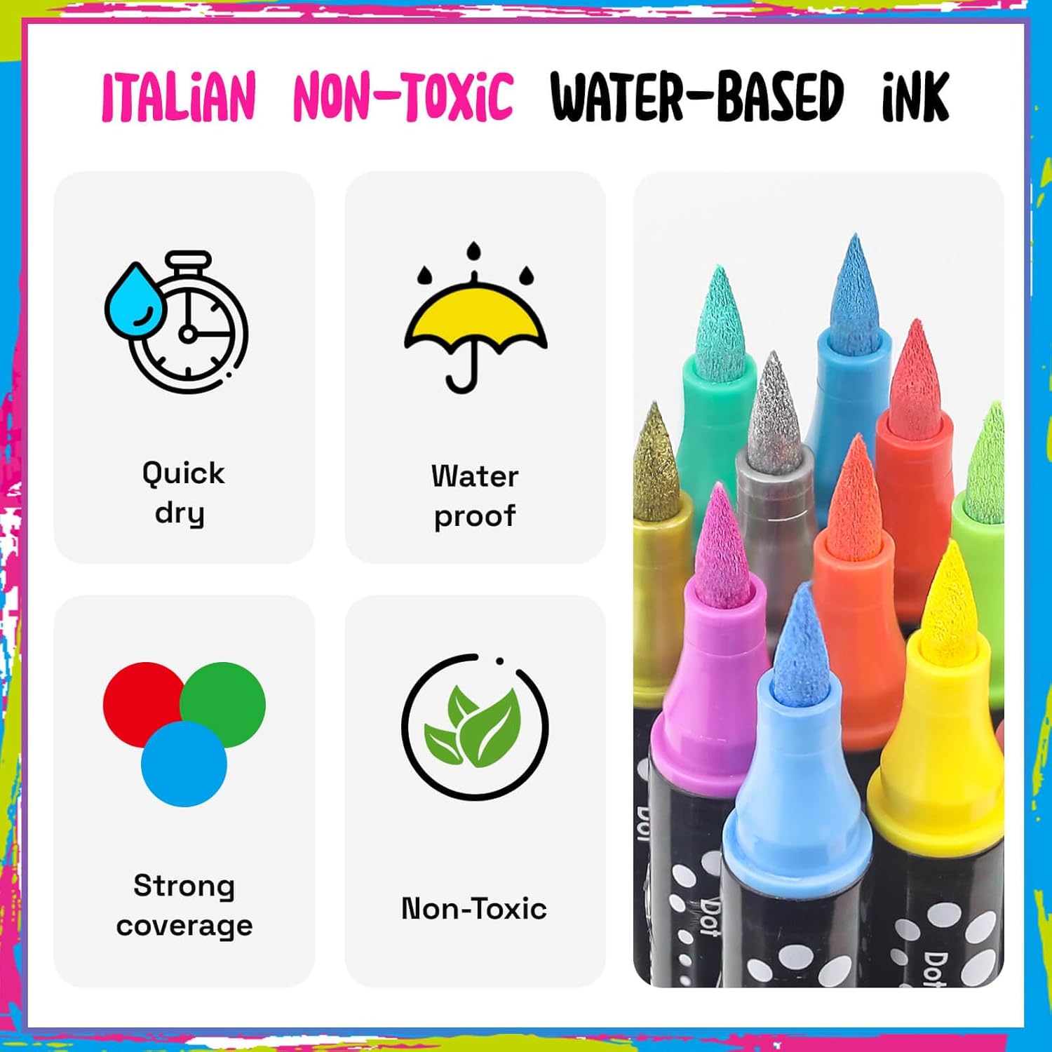 Children's and adults' dual-tip acrylic marker product image 3